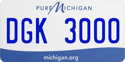 MI license plate DGK3000
