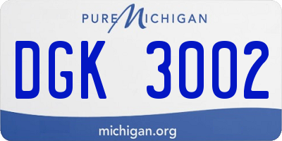 MI license plate DGK3002