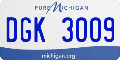 MI license plate DGK3009