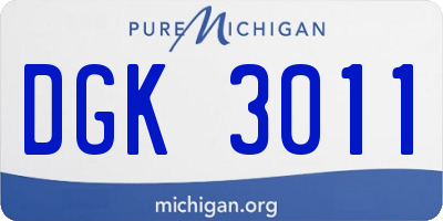 MI license plate DGK3011