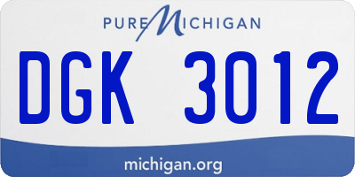MI license plate DGK3012