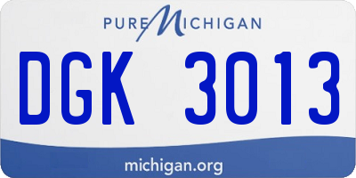 MI license plate DGK3013