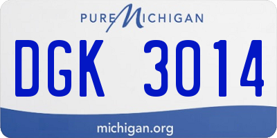 MI license plate DGK3014