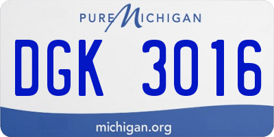 MI license plate DGK3016