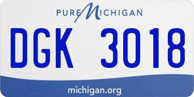 MI license plate DGK3018