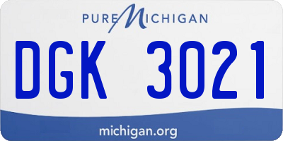 MI license plate DGK3021