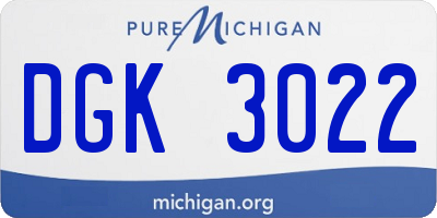 MI license plate DGK3022