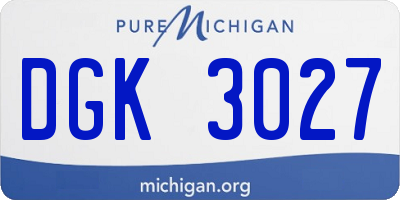 MI license plate DGK3027