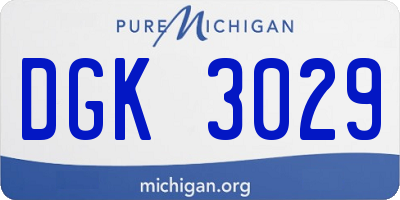 MI license plate DGK3029