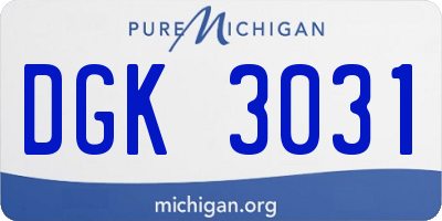 MI license plate DGK3031