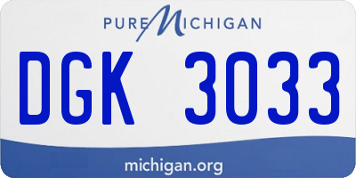 MI license plate DGK3033