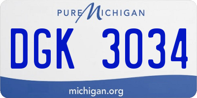 MI license plate DGK3034