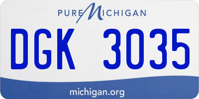 MI license plate DGK3035