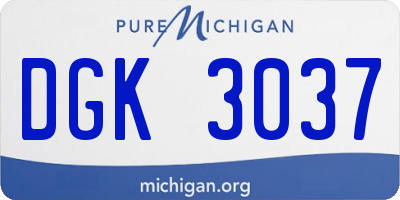 MI license plate DGK3037