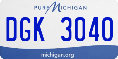 MI license plate DGK3040