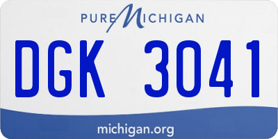 MI license plate DGK3041