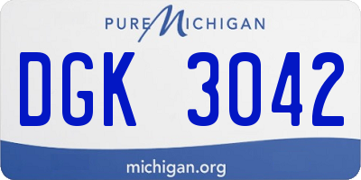 MI license plate DGK3042