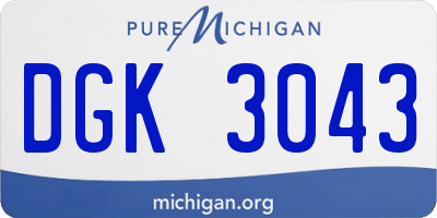MI license plate DGK3043