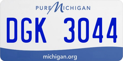 MI license plate DGK3044