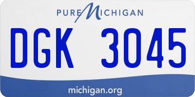 MI license plate DGK3045