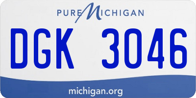 MI license plate DGK3046