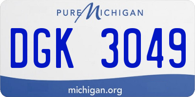 MI license plate DGK3049