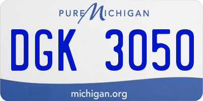 MI license plate DGK3050