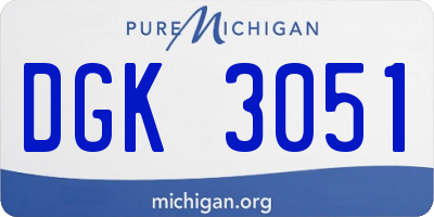 MI license plate DGK3051