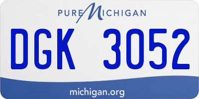 MI license plate DGK3052