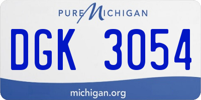 MI license plate DGK3054
