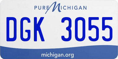 MI license plate DGK3055