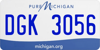 MI license plate DGK3056