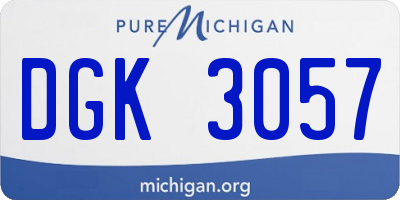 MI license plate DGK3057