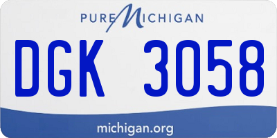 MI license plate DGK3058