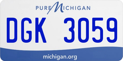 MI license plate DGK3059