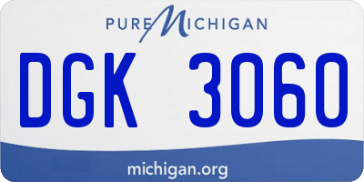 MI license plate DGK3060
