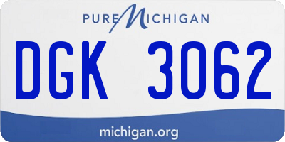 MI license plate DGK3062