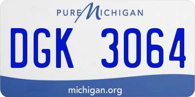 MI license plate DGK3064