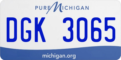 MI license plate DGK3065