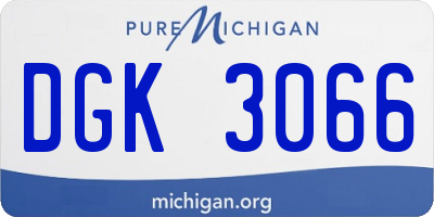 MI license plate DGK3066