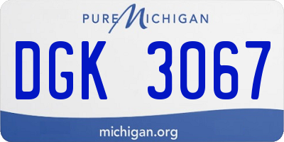 MI license plate DGK3067