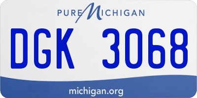 MI license plate DGK3068