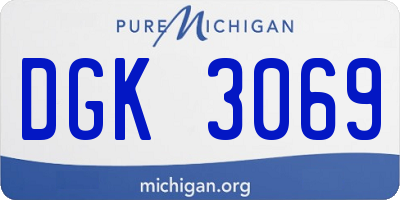 MI license plate DGK3069