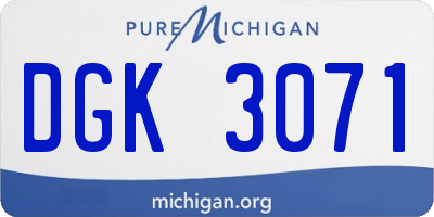 MI license plate DGK3071