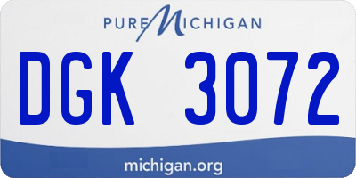 MI license plate DGK3072