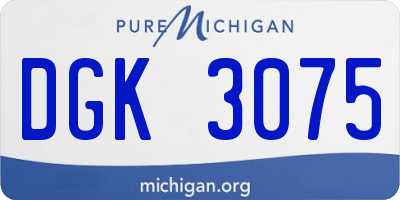 MI license plate DGK3075