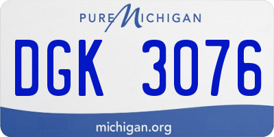MI license plate DGK3076