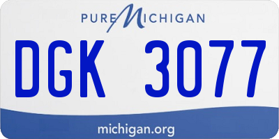 MI license plate DGK3077