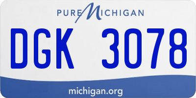 MI license plate DGK3078