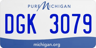 MI license plate DGK3079